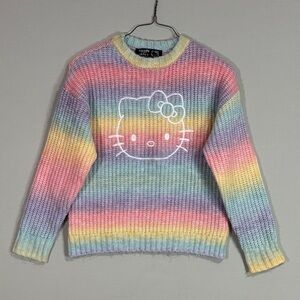 Hello Kitty x Forever 21 Pastel Rainbow Knit Sweater Size S